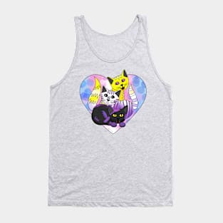 Three Non-binary Kitties Again Tank Top